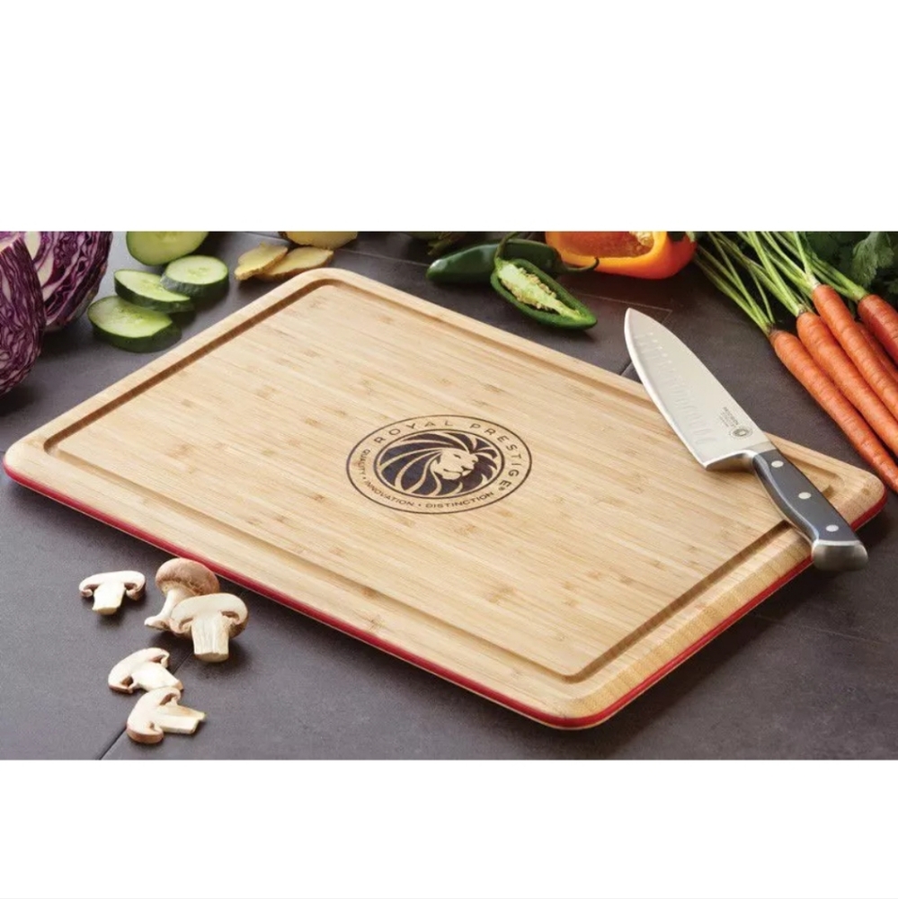 Royal Prestige Large Bamboo Cutting Board 18” x 12” Bamboo Silicone